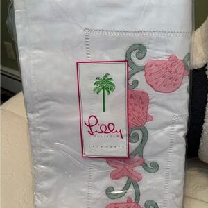 Lilly Pulitzer Seashell Embroidered Queen Flat Sheet